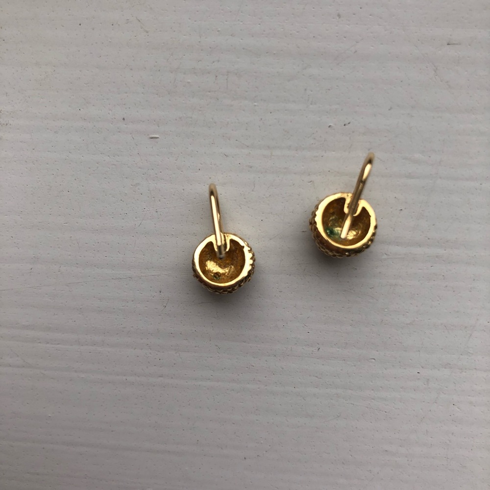 Tiny Gold “Disco Ball” Rhinestone Drop Earrings - image 3